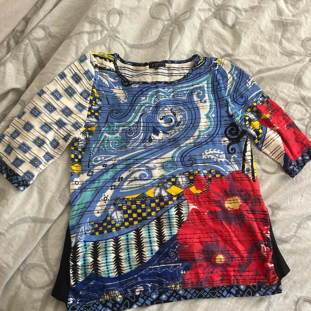 Etro Colorful Patterned Silk Shirt